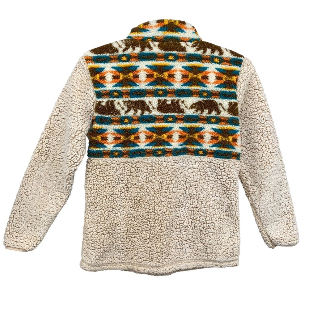 Simply Southern Fuzzy Bear Southwestern Print Quarter Zip Pullover Women's S - Picture 11 of 11